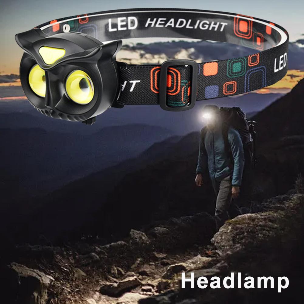 Портативный налобный фонарь Owl COB Type-C, перезаряжаемый налобный фонарь для рыбалки, охоты, светодиодные USB-фонарики Magnet R D5Z2