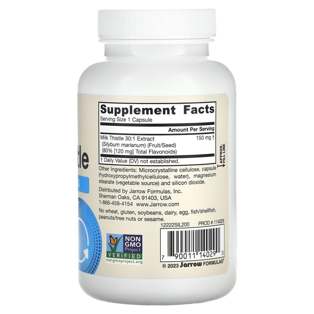 Jarrow Formulas Стандартизированный расторопши 150 мг Вегетарианские капсулы, 200 шт.