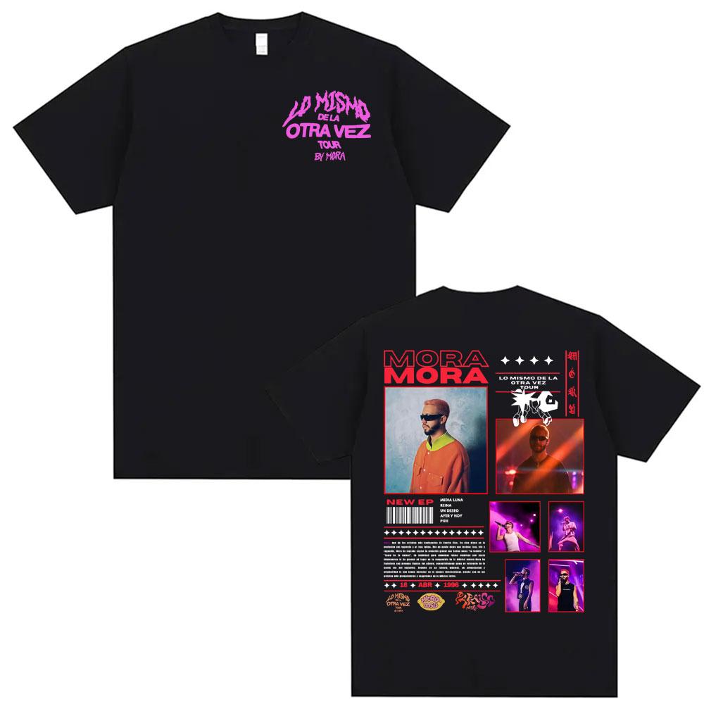 Rapper Mora Album Tour 2025 Graphic Tshirt Men Women High Street Vintage Oversized Tshirts Fashion Hip Hop Cotton T Shirt