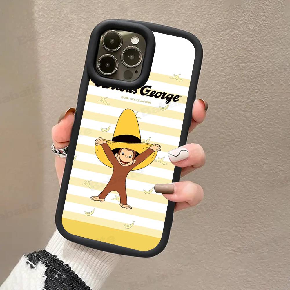 Cute C-Curious G-George Monkey TPU Phone Cover For iphone 17 16 15 14 13 12 11 Pro Max Plus Case Cover