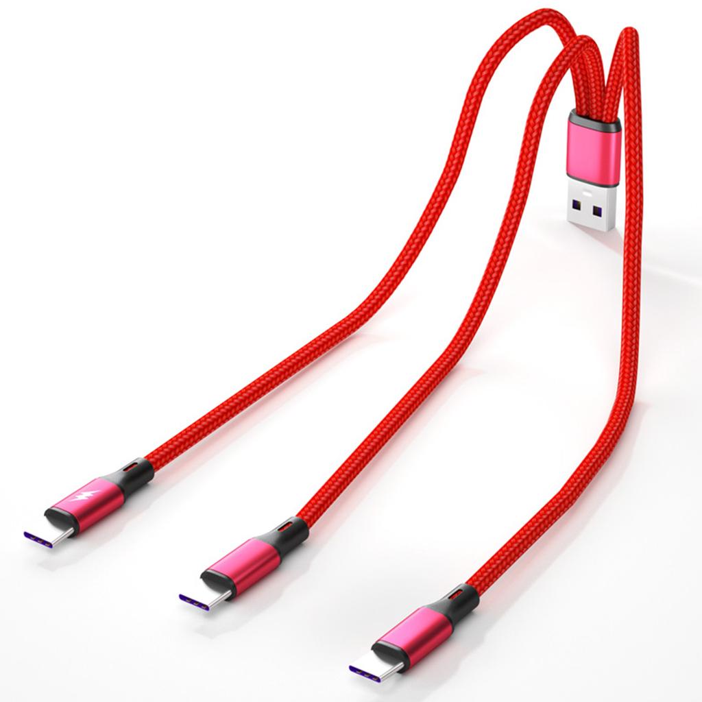 3-в-1 USB-кабель, USB на 3x Type-C Разъем Шнур питания Провод Быстрая зарядка Зарядная линия Удлинительный кабель