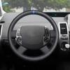 For Toyota Prius 20 XW20 2004 2005 2006 2007 2008 2009 Hand-stitched Car Steering Wheel Cover Trim Black Leather with Blue Strip