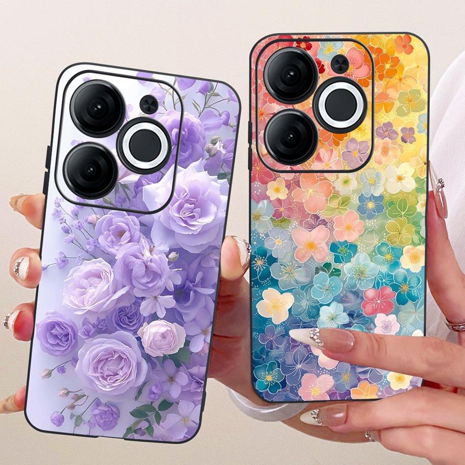 For Itel A80 A90 A95 A70 A60 A60s Phone Case Matte Soft TPU Bumper Cover Cool Cartoon Luxury Butterfly Flower Bow Pattern Funda