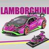 1/24 Scale Lambo Diecast Car Model Toy, Pull Back Toy Vehicle with Sound Light and Spray for Kids Toddler Boys Girls Gift Collection