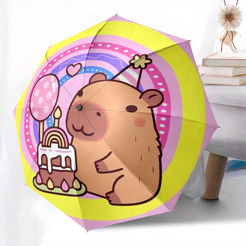 1pc Birthday Capybara Cute animal Themed High-quality Umbrella,Automatic Opening and Closing Umbrella,Multi-functional Umbrella G0811028