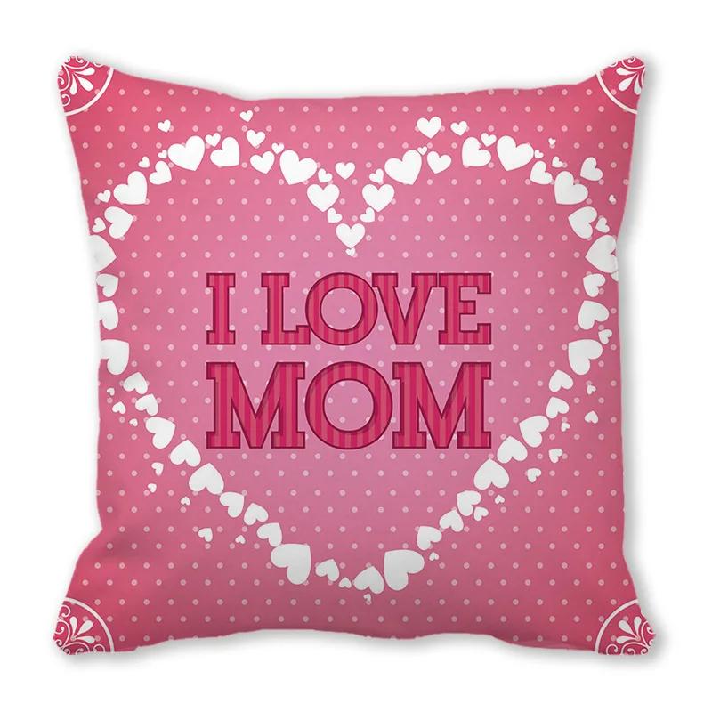 Love pattern cushion cover Happy Mothers Day Pillow Case Home Decorative Pillowcases Love Letter Throw Pillow cover xcm