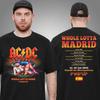 AC DC Madrid PWR UP Tour Двусторонняя унисекс футболка Высококачественная роскошь Подходит и мужчинам, и женщинам Топ Y2k