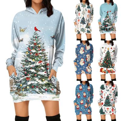 Женская мода свободный повседневный карман с длинным рукавом толстовка с принтом свитшот