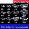 Disposable Rectangular Plastic Takeout Meal Prep Containers with Lids, 300 Count