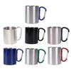 Чашка из нержавеющей стали 220 мл, двухслойная чашка для кемпинга, путешествий, ручек, карабинов, походов, портативная