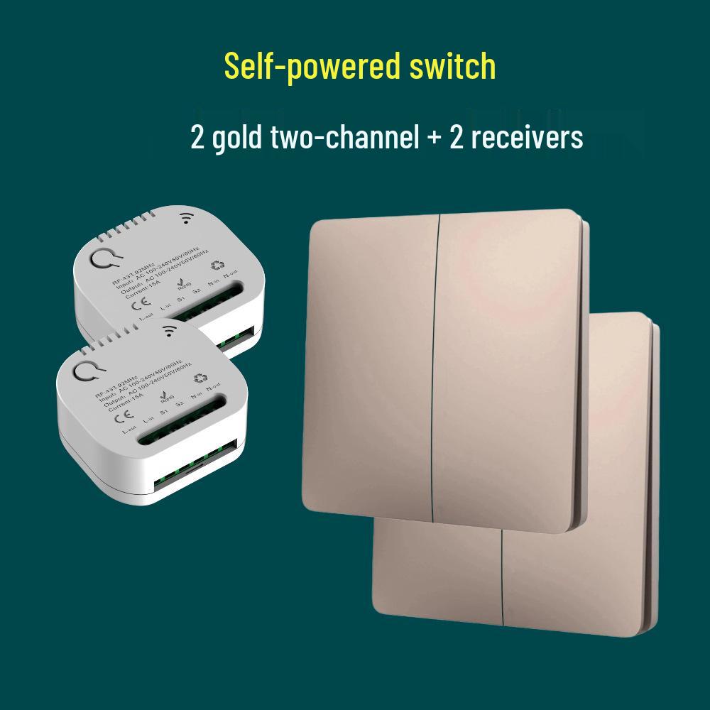 Беспроводной выключатель света с большой кнопкой, самопитанием - Не требует проводки или батареек