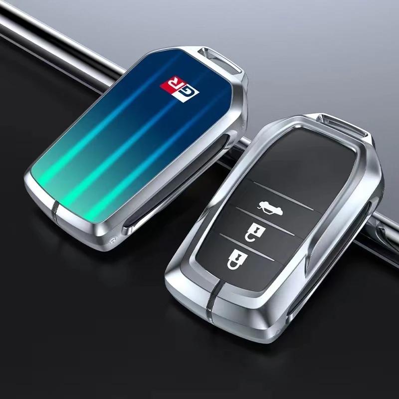 Автомобильный металлический сплав, дистанционный чехол для ключей для GR Sport Gazoo Racing C-HR RAV4 Mirai Avensis Prado, автоаксессуары, Стайлинг