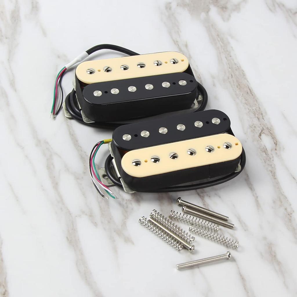 FLEOR Alnico 2 Звукосниматели-хамбакеры HBA2 для электрогитары, хамбакеры для грифа и бриджа, набор кремового и черного цветов, +