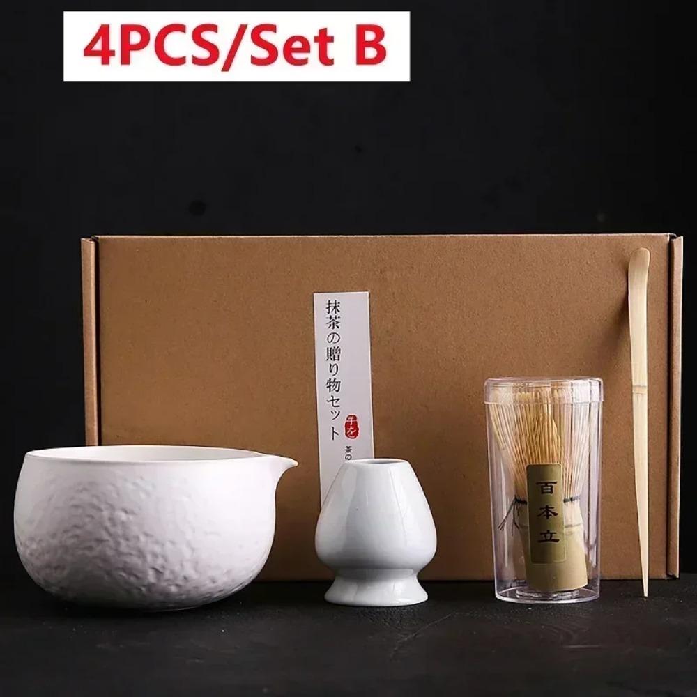 4/6 шт. Набор для чая матча ручной работы для дома, легко чистить, подставка для инструментов, миска, венчик, ложка, подарок, церемония, традиционные японские аксессуары