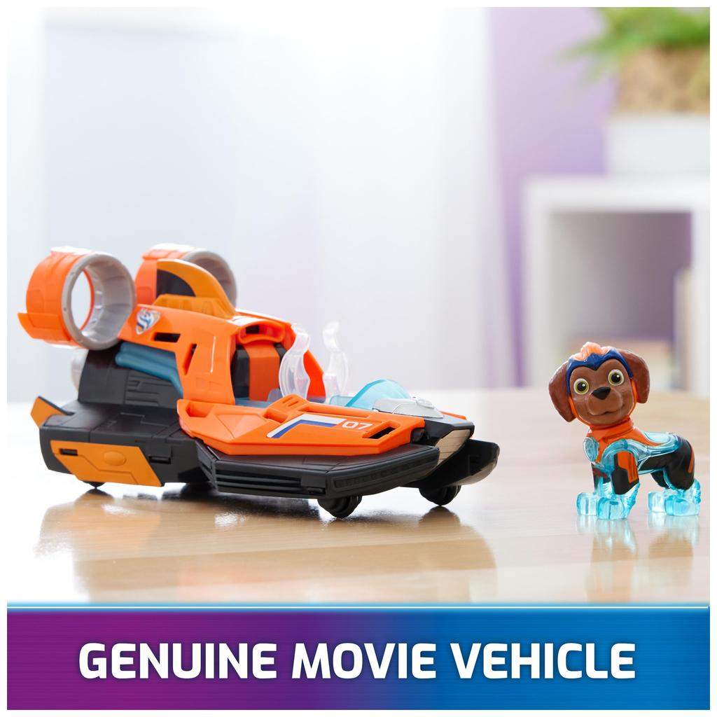Paw The Mighty Toy Jet Boat with Zuma Mighty Pups Action Lights and Kids Toys for Boys Girls Patrol Movie, Figure, Sounds, & 3+