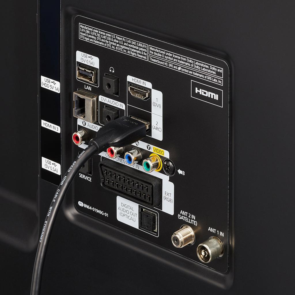 Кабель HDMI AmazonBasics High Speed 4K ARC Compatible A Male to Type A Black 1.8m (Тип Мужской)