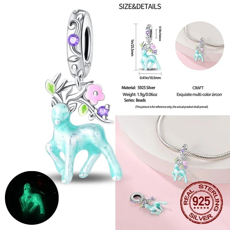 Медные светящиеся шармы в виде космонавта, планеты, космического корабля, эльфа, оленя, бусины подходят для оригинальных браслетов и ожерелий «Сделай сам»