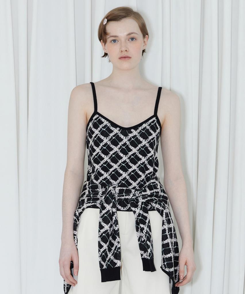 SINOON Flower Pattern Sleeveless (Black)