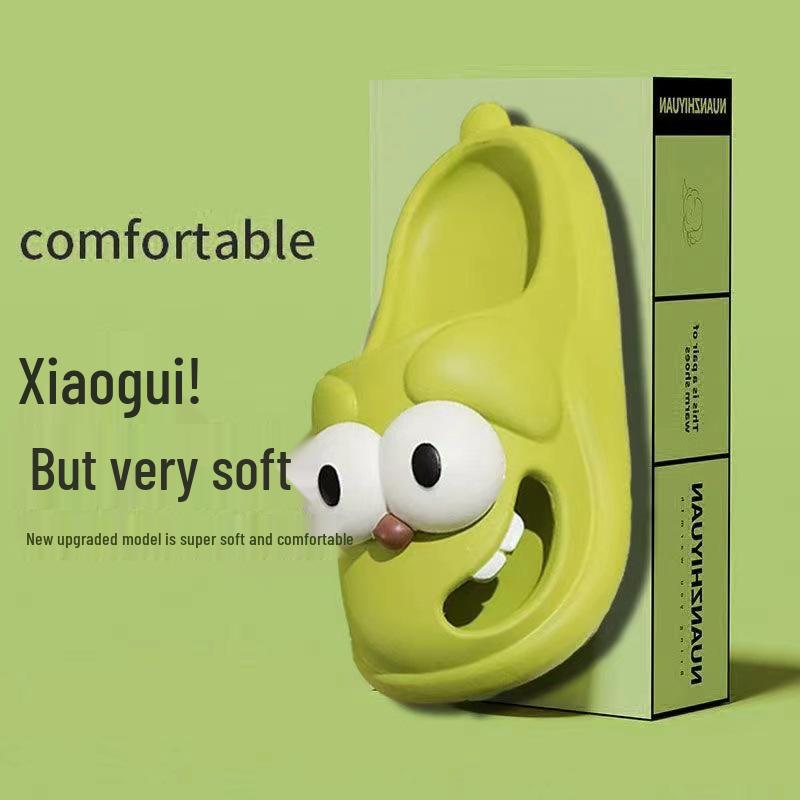 Мультяшные тапочки-собачки с большими глазами для женщин - Лето 2025, с закрытым носком, на толстой подошве