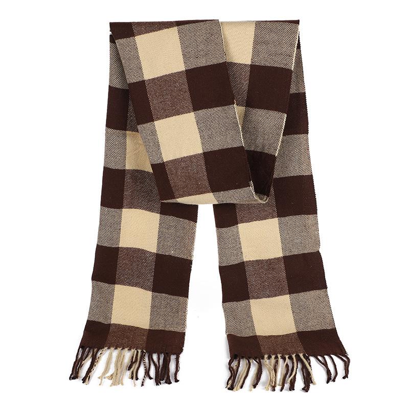 New Autumn And Winter Men'S Versatile Fashion Trend Tassel Scarf Shawl For Warmth Solid Color Thick Wool Good Quality High Cost-Effectiveness