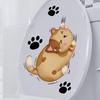 Наклейка на унитаз с мультяшным котом, съемная самоклеящаяся водонепроницаемая наклейка из ПВХ для гостиной, ванной комнаты, стены искусства, украшение для крышки унитаза с лапой котенка