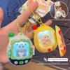 Cute Mini Cat Dog Keychain Retro Television Animals Doll Keyring Light Up Pendant Birthday Gifts