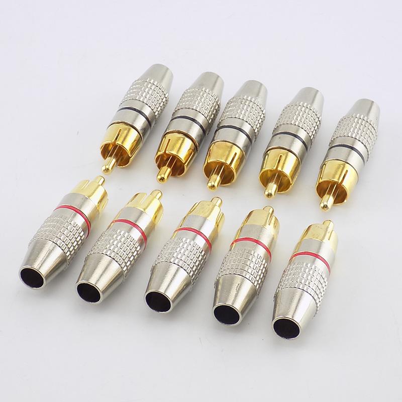 10 шт. RCA Jack Plug Аудио Видео Фиксирующий Кабель RCA Разъем Мужской Женский Позолоченный Гнездо Адаптер-Конвертер