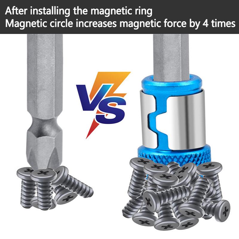 Screwdriver Magnetic Ring 1/4'' Universal Screw Driver Head Magnetic Ring Accessories for 6.35mm Shank Anti-Corrosion Drill Bit