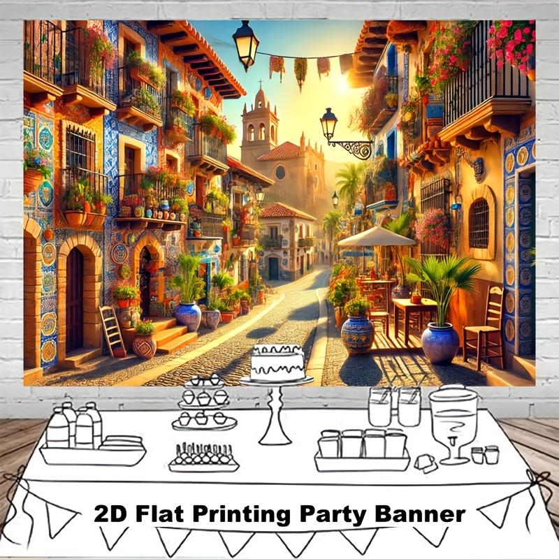 2D plane 1 Spanish street scene party decoration party supplies birthday wedding anniversary celebration