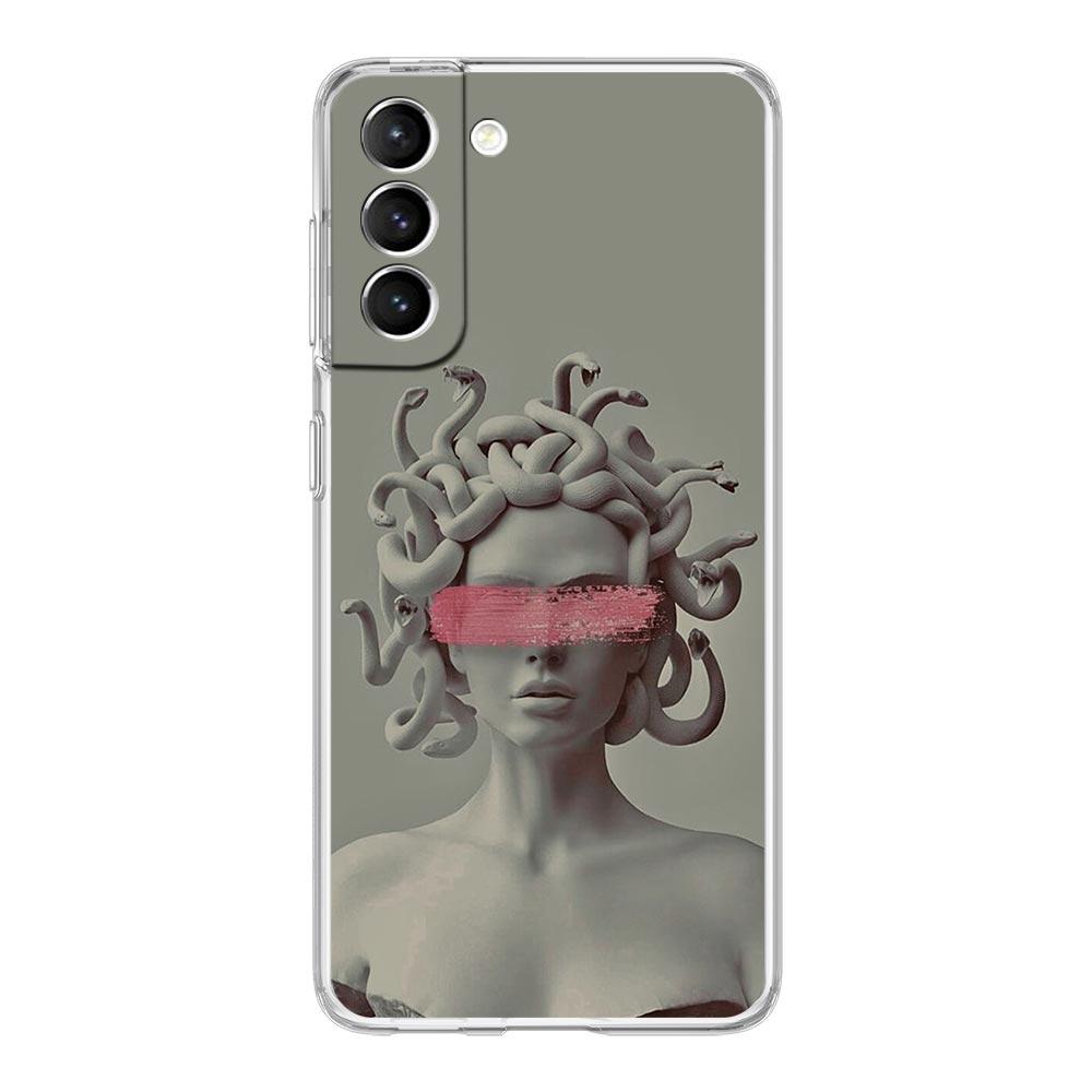 Художественный эстетический чехол для телефона «Дэвид Мона Лиза» для Samsung Galaxy S24 S23 S22 S20 Ultra S21 FE 5G S10 S9 Plus S10E S8, мягкий прозрачный чехол