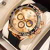 OLEVS Watches for Men Chronograph Analog Quartz Watch Moon Phase Silicone Diamond Waterproof Luminous Quartz Wrist Watches
