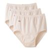Gunze Calm Beige Kaiteki Made In Antibacterial and Size LL Women's 3-Pack Panties, Kobo, 100% Cotton, Japan, Deodorizing, KQ5070,