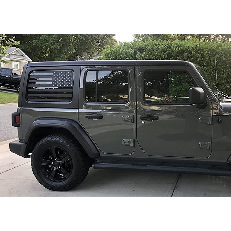 Матовая черная наклейка на заднее окно с американским флагом для Wrangler Jl 4-дверный 2018-2022