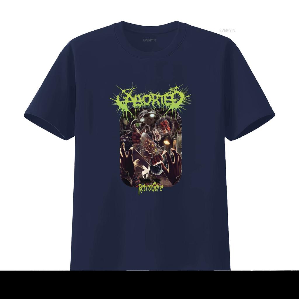 Retro Aborted Band Retrogore T Shirt Black All Sizes Available vintage Washed Versatile Breathable homme Stylish Stretched