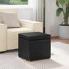 Stool Black 41 x 41 x 40 cm PU Leather and Engineered Wood