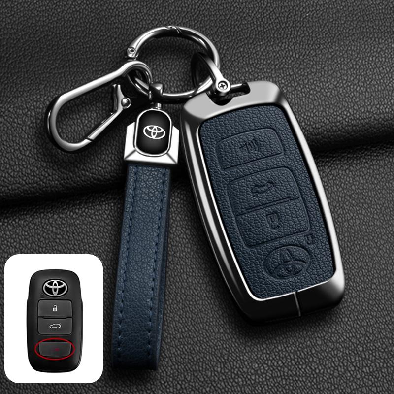 LATE7 Zinc Alloy Goatskin Car Remote Key Case Cover Shell for Toyota Yaris Ativ Raize Veloz Avanza Rush Auto Keychain Accessories