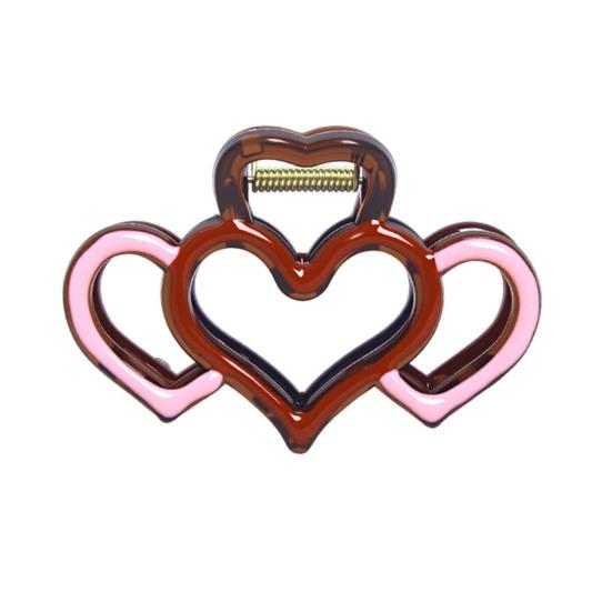 Заколка для волос в форме сердца, Нескользящие зубцы, Полый дизайн, Заколка для волос, Большой размер, Заколка для волос на затылок, Зажим для волос для душа, Аксессуар для укладки волос