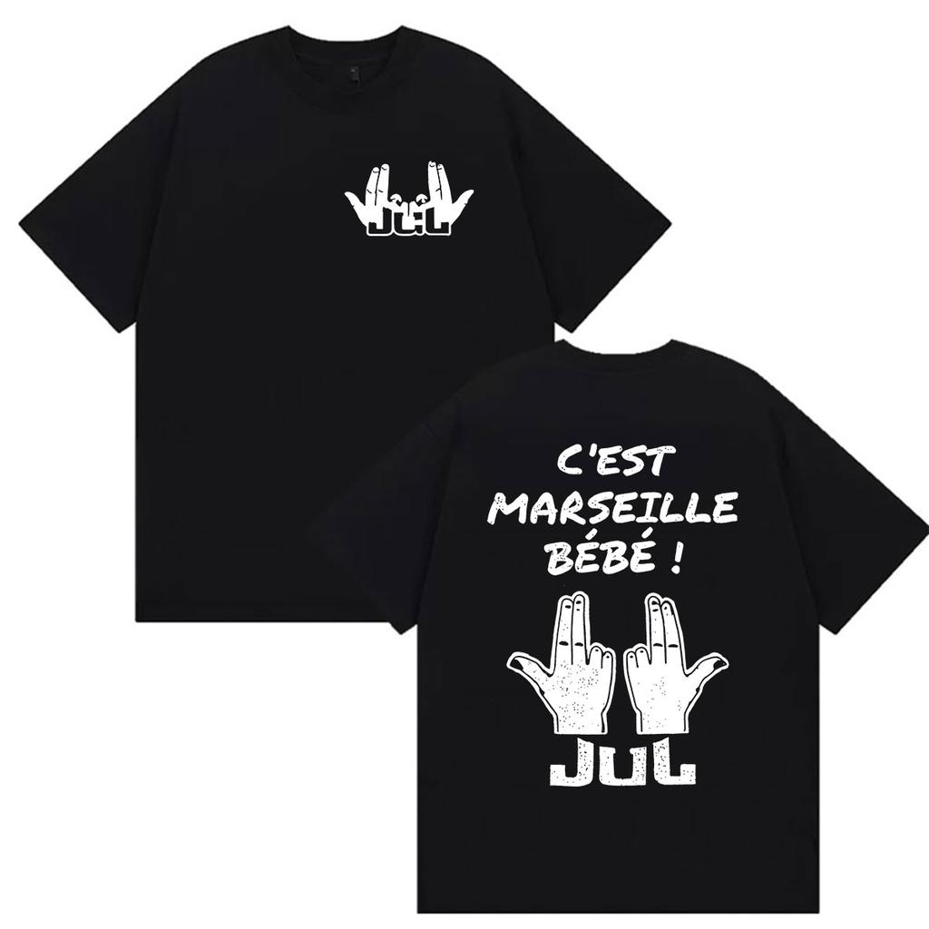 JUL Cest Marseille Bb Album 2026 Print Shirts Unisex Unisex Clothing Fashion Y2K Short Sleeve Tshirt Casual Cotton Tops Tees