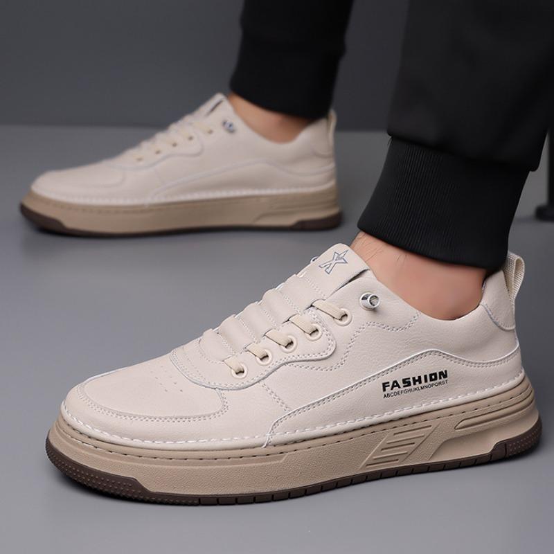 Fashion Fashion Leather Platform Sneakers for Men Spring Autumn Casual Soft-soled Men's Walking Shoes Designer Non-slip Board Shoes Male