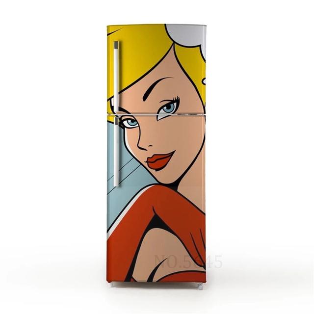 Ретро пляжные наклейки в горшках для покрытия холодильника, виниловая пленка для мебели, наклейка на обои, ПВХ Vinilo Frigorifico