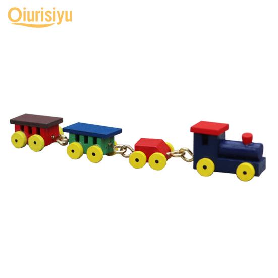 1:12 нежных, высокоуменьшенных декоративных деревянных красочных деревянных моделей поездов, игрушечных кукольных домиков, поездов