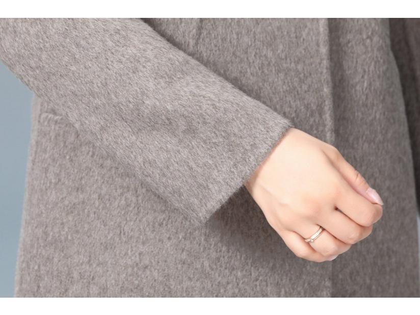 Двустороннее кашемировое пальто для женщин - Высококачественная чистая шерсть, осенне-зимняя верхняя одежда, короткая куртка для женщин среднего возраста