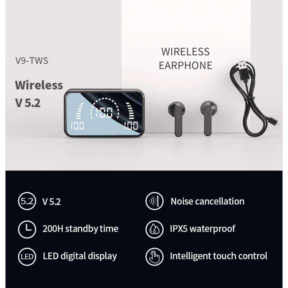 Зеркальная беспроводная Bluetooth-гарнитура TWS 5.1 Mini Binaural Invisible In-ear Sports Binaural