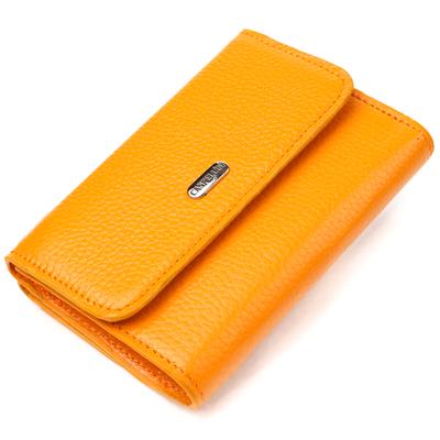 Яркий женский кошелек из натуральной кожи флотар CANPELLINI Wallet 21592 Желтый
