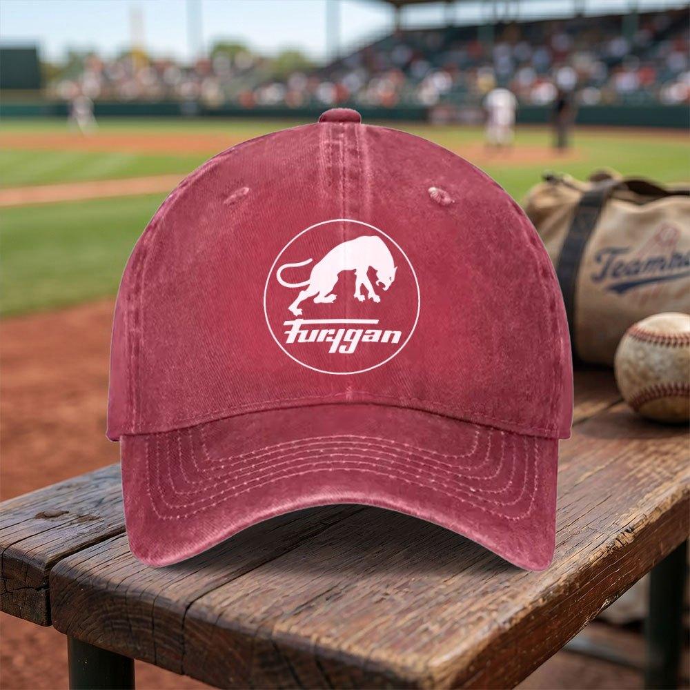 Furygan Logo Washed Baseball Cap Adjustable Buckle Lightweight Breathable Unisex Daily Travel Gift