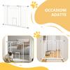 Self-Closing Dog Gate for Small and Medium Size Dogs, Made of Steel and PA, 74-100x76 cm, White