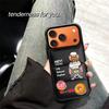 Чехол-пуховик для iPhone 14/13/12/11 и Apple 17/16/15 PROMAX с рисунком "Кот и Мышь"