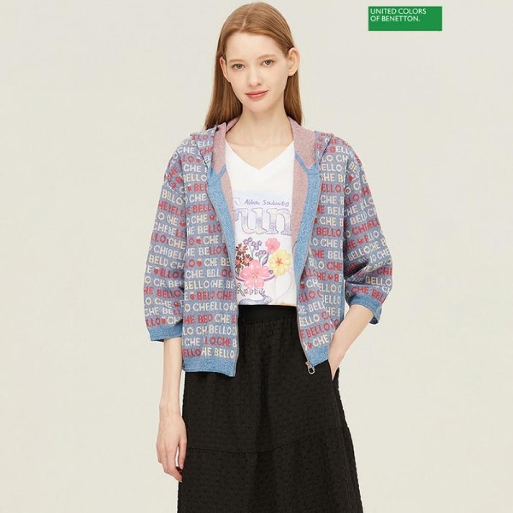 Benetton Трикотажный свитер Benetton Lettering на молнии Bakca4531