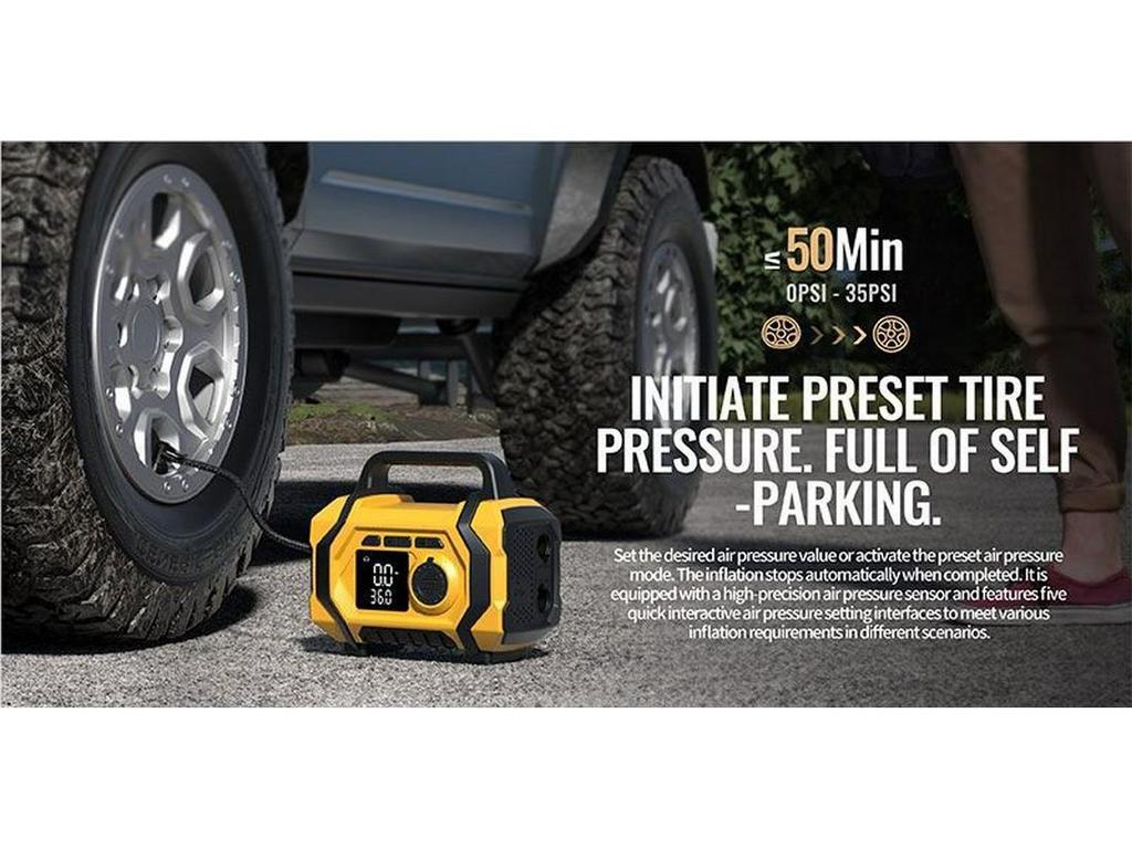 Автомобильный аварийный источник питания и насос для шин с манометром – Универсальное пусковое устройство большой емкости для автомобиля