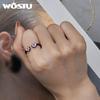 WOSTU 925 Sterling Silver Black Cat Claw Open Rings Size 6-9 Cute Pet Finger Ring for Women Party Original Fine Jewelry